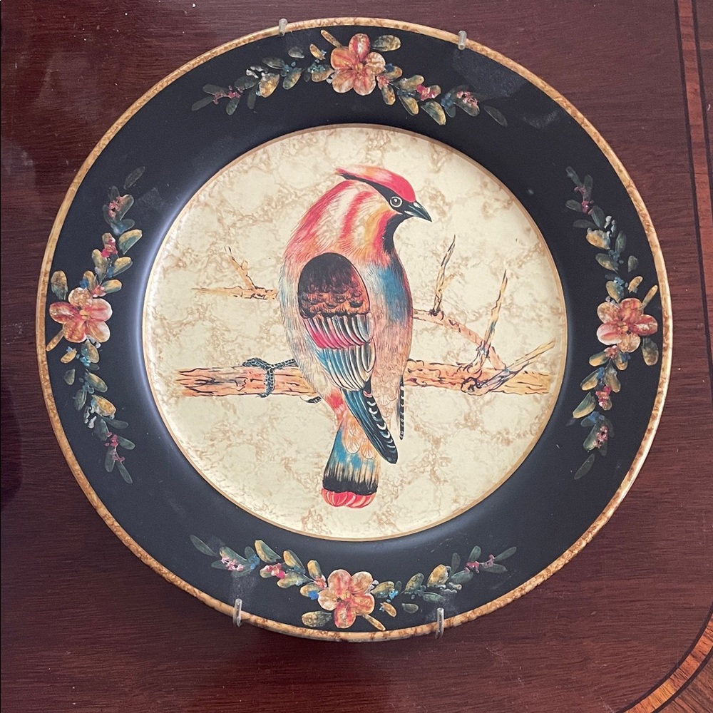 Floral Bird Design Decorative Plate